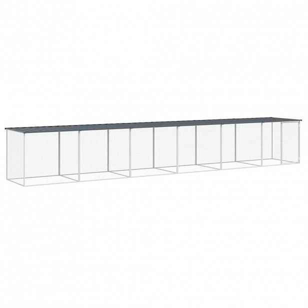 vidaXL Klec pro kuřata se střechou antracitová 603 x 98 x 90 cm ocel