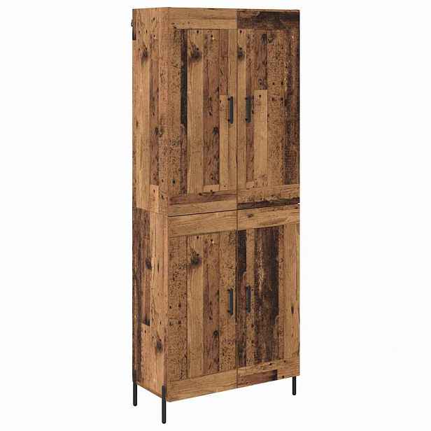 vidaXL Vysoký bufet 2 ks Staré dřevo 69,5 x 34 x 180 cm
