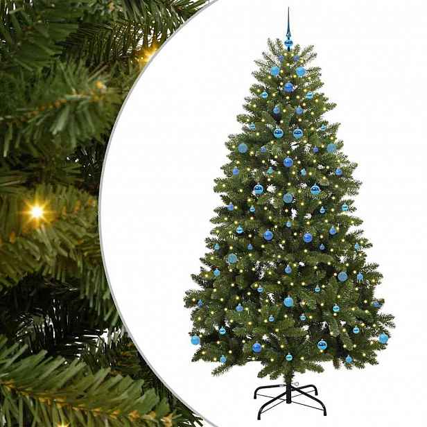 vidaXL Umělý vánoční stromeček 240 cm 300 LED Teplá bílá PVC a ocel