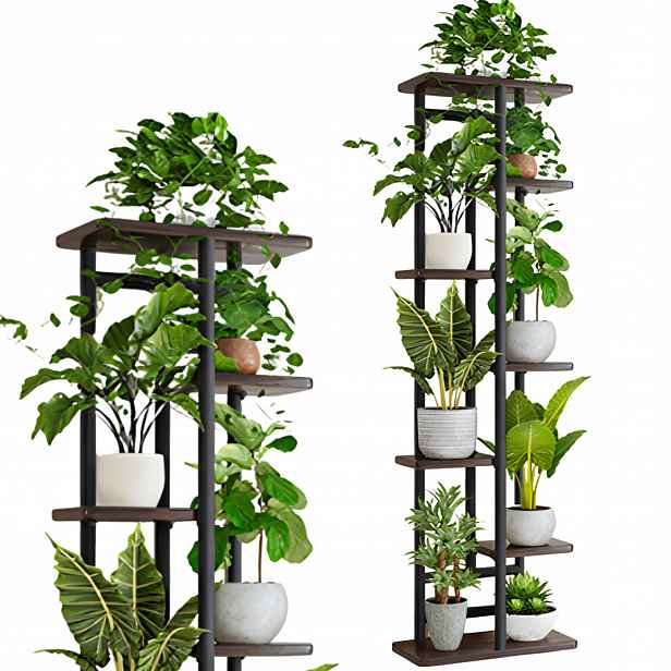 Květinový Stojan Na Květiny Kovový Stojan Loft Rostliny Regál 120 CM