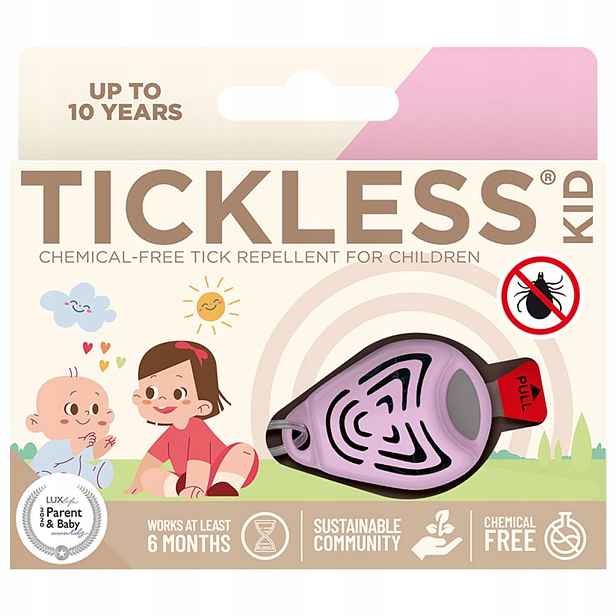 Ultrazvuková ochrana proti klíšťatům TickLess Kid pro děti Pink