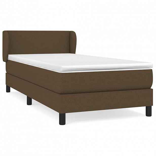 vidaXL Box spring postel s matrací tmavě hnědá 90x190 cm textil