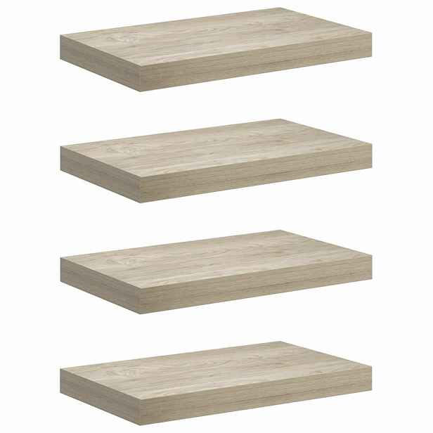 vidaXL Plovoucí nástěnné police 4 ks dub 40 x 23,5 x 3,8 cm MDF