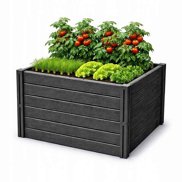 Vyvýšený záhon 2 ks Base Plant 75,6 cm, antracit
