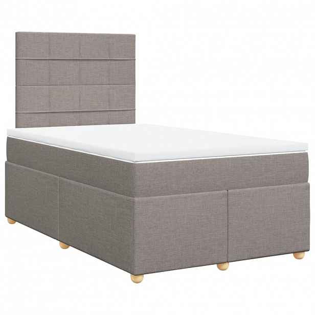 vidaXL Box spring postel s matrací taupe 120x190 cm textil