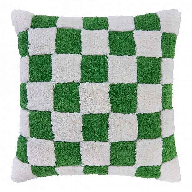 Butlers CHECKER STYLE Polštář 50 x 50 cm - zelená