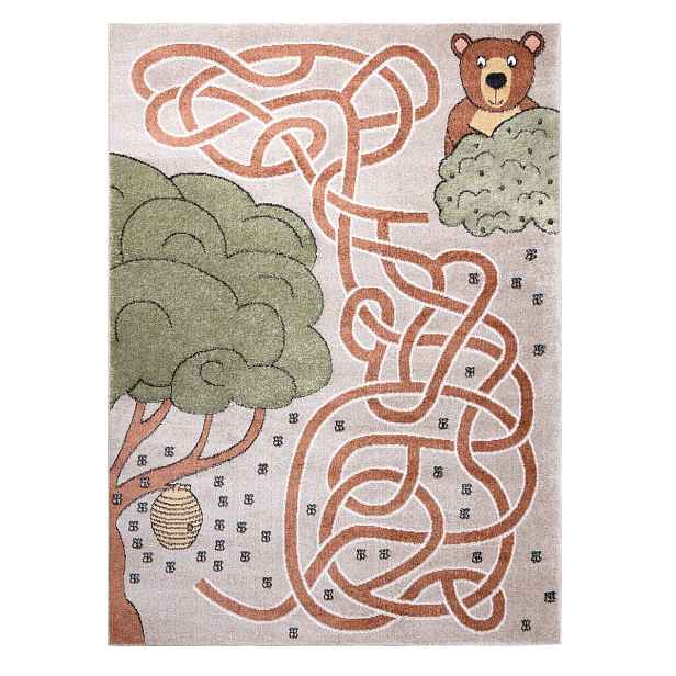 Dětský kusový koberec Fun Honey with Bear beige, 80x150, hnědá, dětský pokoj, Dywany Łuszczów
