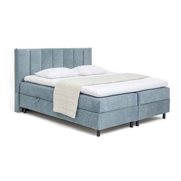 Modrá boxspring postel s úložným prostorem 160x200 cm Elva Bold Line – Bonami Selection