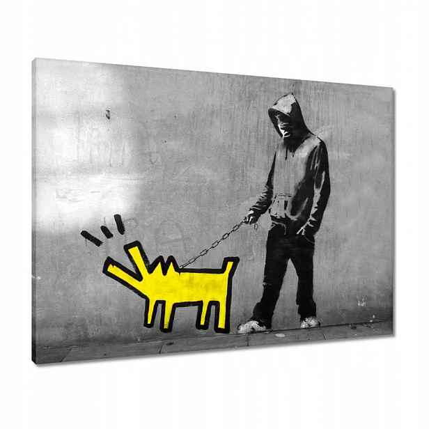 Obrazy 80x60 Banksy žlutý pejsek