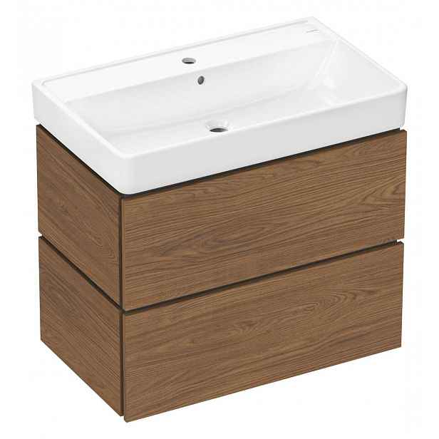 Hansgrohe Xilesa E - Skříňka s umyvadlem, 78x73x48 cm, 2 zásuvky, dub kašmírový 54397550