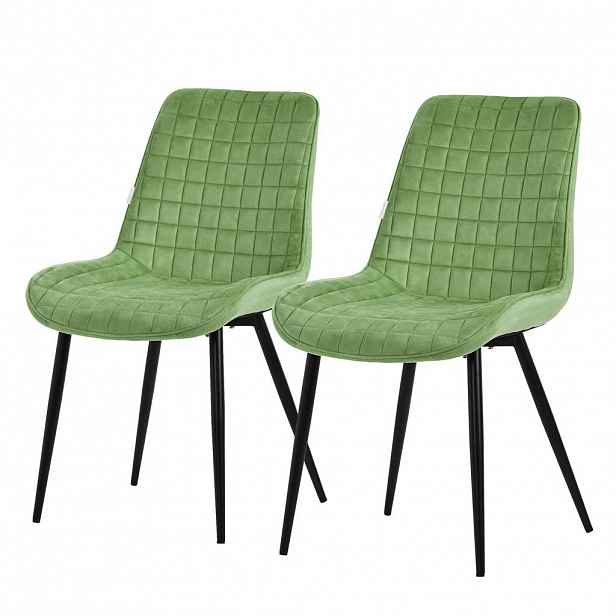 ML-DESIGN JÍDELNÍ ŽIDLE, SADA 2 KS, šalvěj, samet