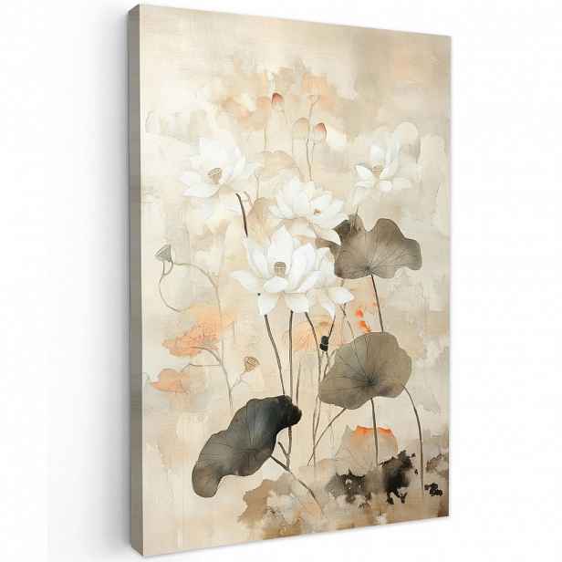 MuchoWow OBRAZ NA PLÁTNĚ Květiny - Japonsko - Wabi sabi 60x90 cm
