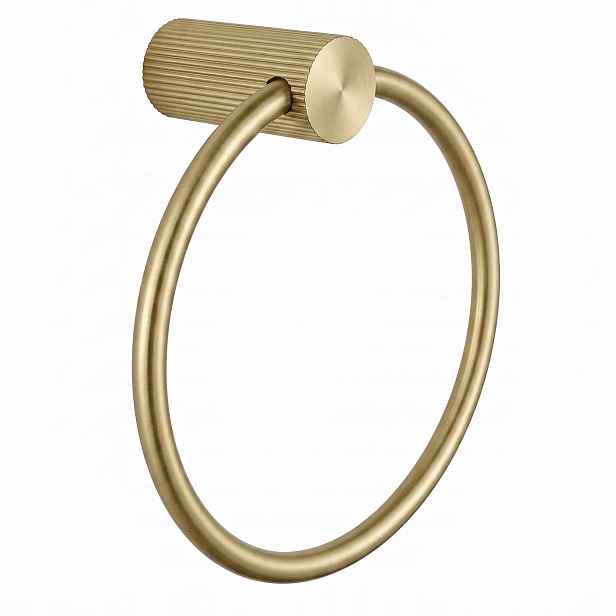Nástěnný Věšák Na Ručníky Ring Do Koupelny Rea Solo, Zlatý, Kartáčovaný