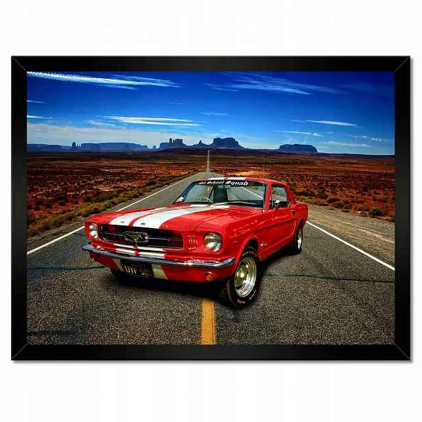 Plakáty v rámu 40x30 Červený Ford Mustang Usa