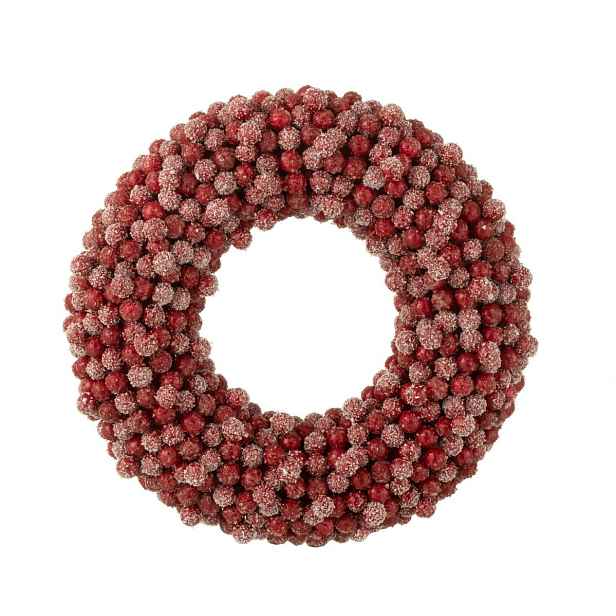 Dekorativní věnec z červených bobulí Berries - 35*6*35cm J-Line by Jolipa