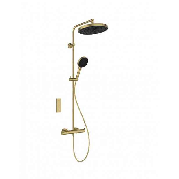 Ideal Standard Ceratherm T125+ - Sprchový set s termostatem, průměr 30 cm, 3 proudy, kartáčované zlato A7689A2