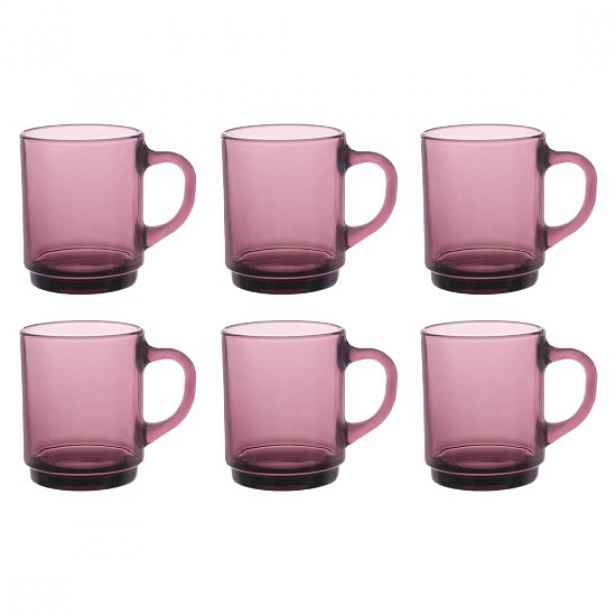 Sada 6 skleněných hrnků, 260 ml, "Versailles", Plum - Duralex