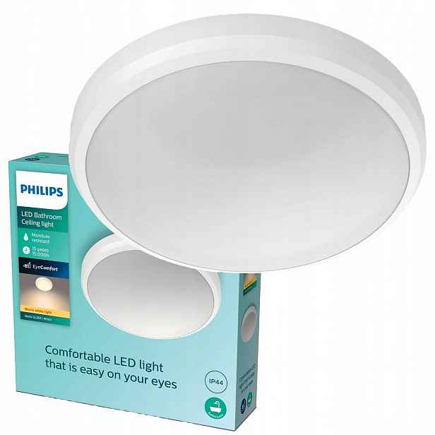 Stropní Svítidlo Stropní Svítidlo 6W 600lm 2700K IP44 Bílá Philips