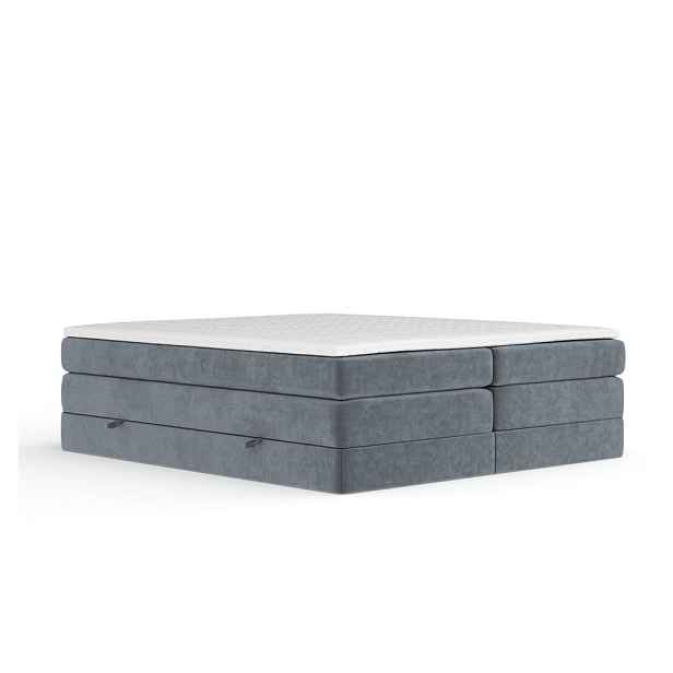 Tmavě šedá boxspring postel s úložným prostorem/bez čela 160x200 cm Juniper – Maison de Rêve
