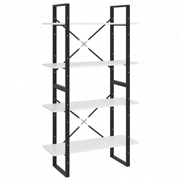 vidaXL Knihovna se 4 policemi bílá 80 x 30 x 140 cm kompozitní dřevo