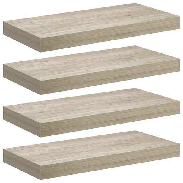 vidaXL Plovoucí nástěnné police 4 ks dub 50 x 23,5 x 3,8 cm MDF