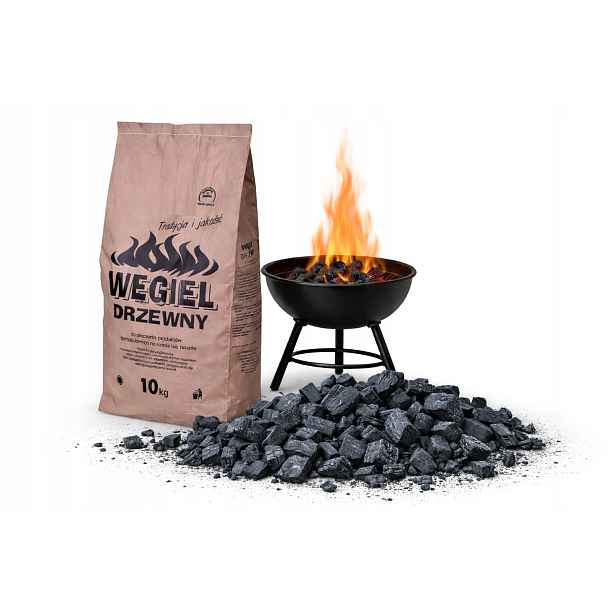 Dřevěné Uhlí Pro Gril Bieszczadzki Velký Sáček 10 kg Hrubý Premium Gril