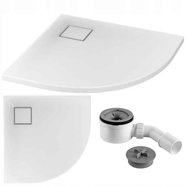 Půlkruhová sprchová vanička Tako Slim 80x4 sifon B184