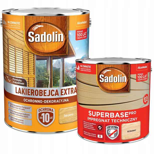 Sadolin Extra Lakový Obal 5 L Dub Světlý Sadolin Superbase Grunt 2,5 L