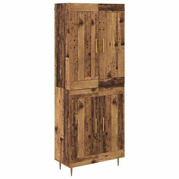 vidaXL Vysoký bufet Staré dřevo 69,5 x 34 x 180 cm Kompozitní dřevo