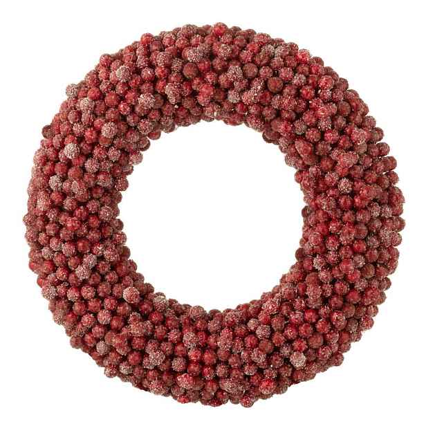 Dekorativní věnec z červených bobulí Berries L - 45*6*45cm J-Line by Jolipa