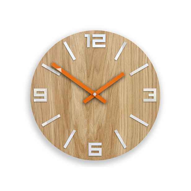 ModernClock Nástěnné hodiny Arabic hnědo-bílo-oranžové