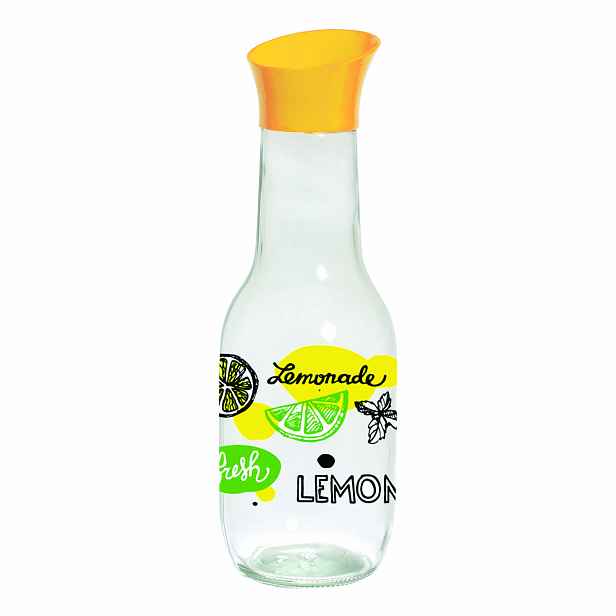 Skleněná karafa s víčkem TORO 1l citron