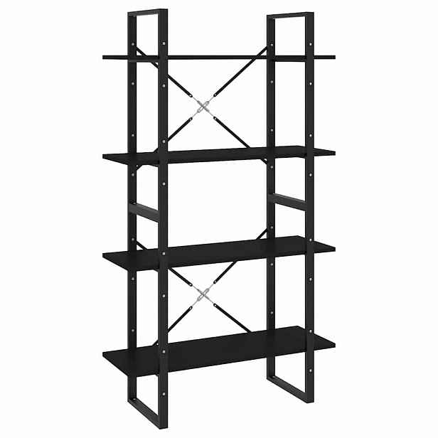 vidaXL Knihovna se 4 policemi černá 80 x 30 x 140 cm kompozitní dřevo