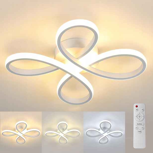 Stropní Závěsná Lampa Bílá, Moderní Led Lustr 30W 3000K 4500K 6500K
