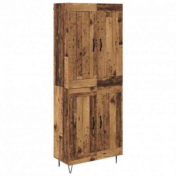 vidaXL Vysoký bufet Staré dřevo 69,5 x 34 x 180 cm Kompozitní dřevo