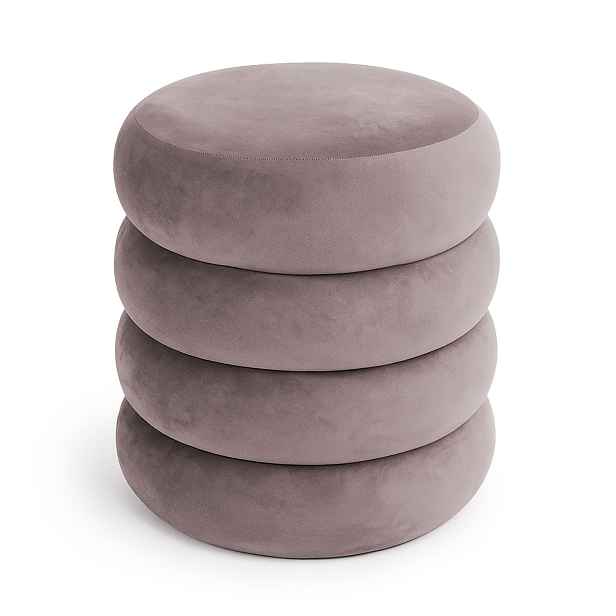 Ak furniture Taburet Snuggo II tmavě růžový