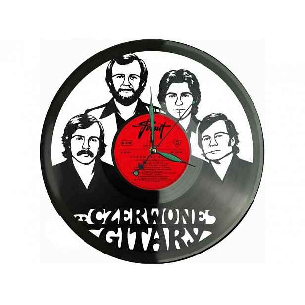 Červené kytary Nápad na Dárek Nástěnná Dekorace z vinylové desky