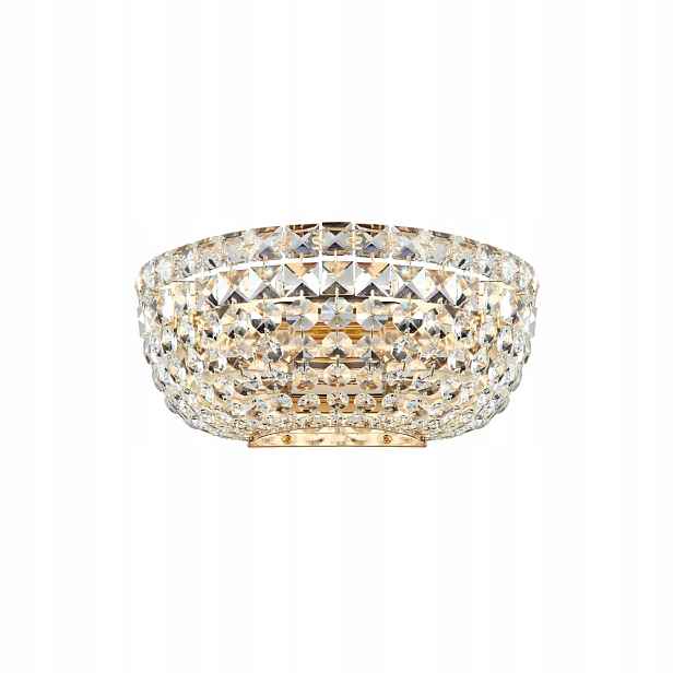 Nástěnná lampa zlatá s krystaly glamour, půlkruhová Maytoni
