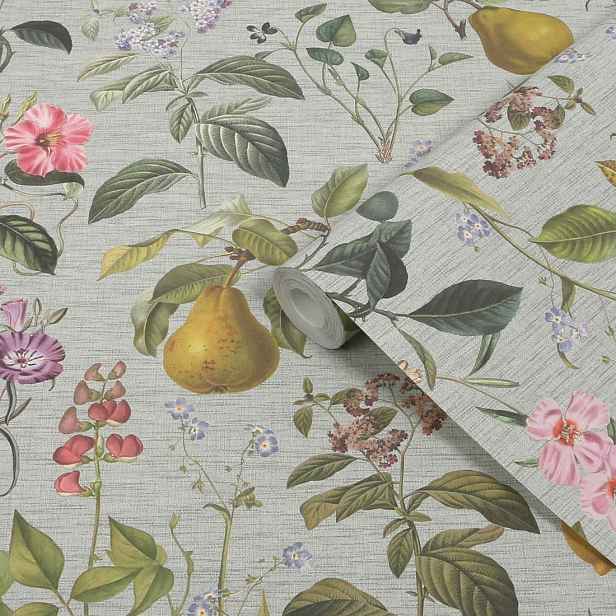 Tapeta ovoce květiny šedé pozadí botanická příroda vinyl na flizelině tapety