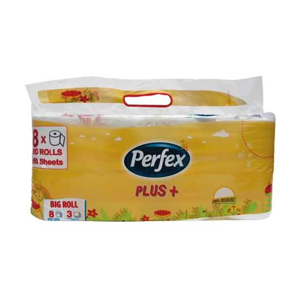 Toaletní papír Perfex Plus 8, 3-vr., cel., extra bílá, (bal. 8ks) 050305