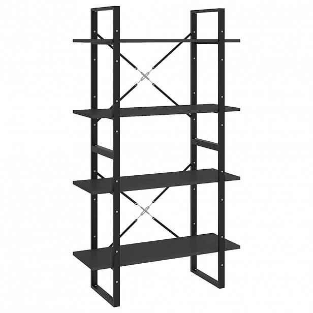 vidaXL Knihovna se 4 policemi šedá 80 x 30 x 140 cm kompozitní dřevo