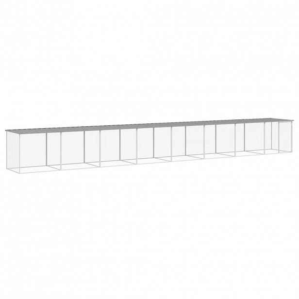 vidaXL Klec pro kuřata se střechou světle šedá 803 x 98 x 90 cm ocel