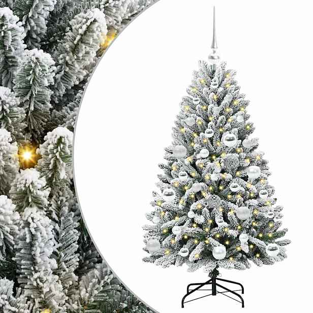 vidaXL Umělý vánoční stromeček 120 cm 150 LED Teplá bílá PVC a ocel
