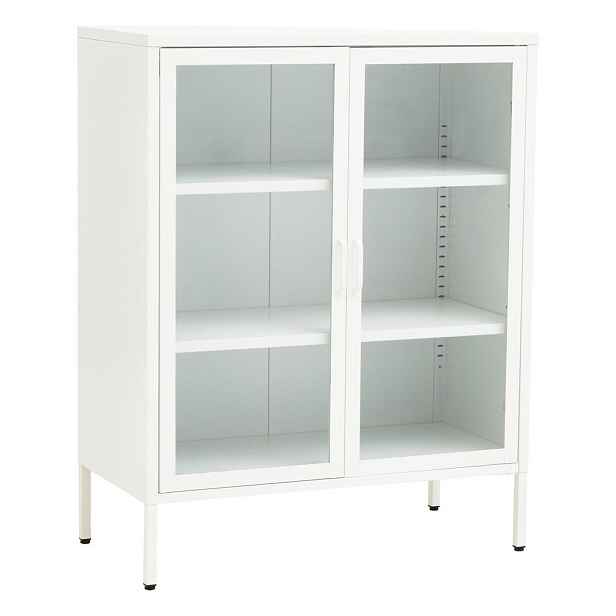 Bílá ocelová vitrína 80x102x40 cm Acier – Premier Housewares