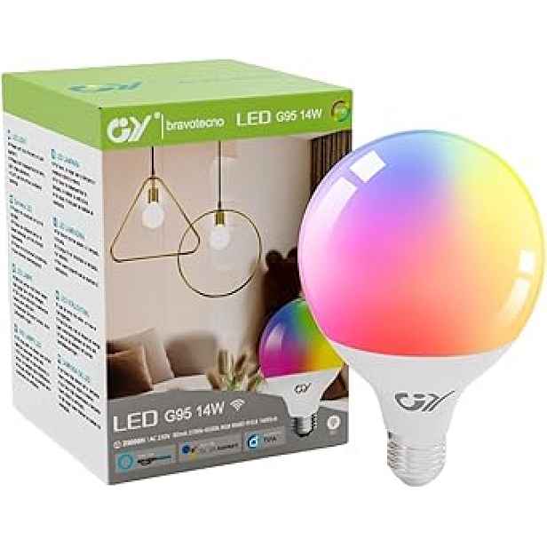 Inteligentní Rgb Led Žárovka G95 Gy Bravotecno 3 Kusy 14W 1400LM