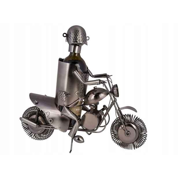 Kovový stojan na víno Motorkář Vodku Motor