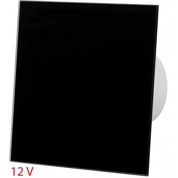 Nízkonapěťový Ventilátor 12V Skleněný Panel Černý Lesk Standard Fi 100