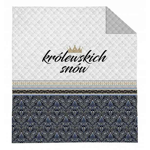 Přehoz na postel 220x240 Královských snů bílá šedá černá Bedspread