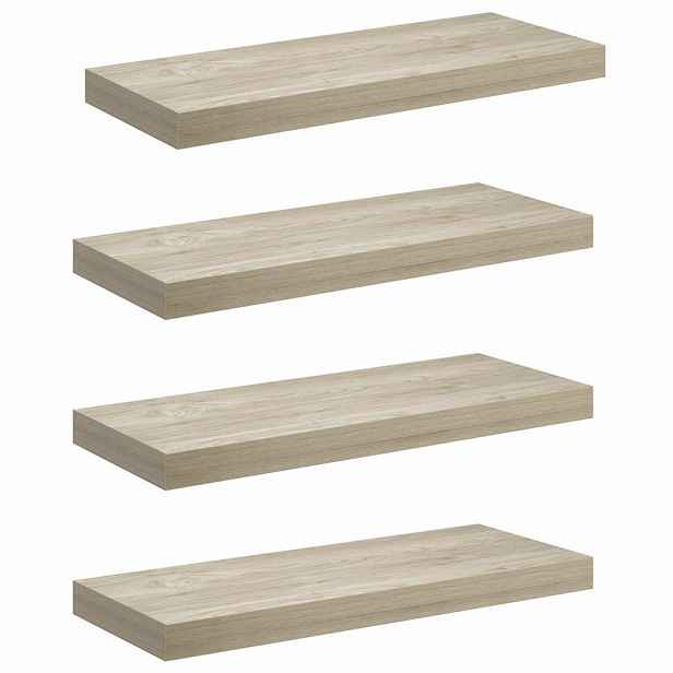 vidaXL Plovoucí nástěnné police 4 ks dub 60 x 23,5 x 3,8 cm MDF
