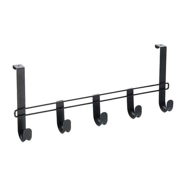 Černý kovový věšák na dveře 38 cm Lava – Metaltex